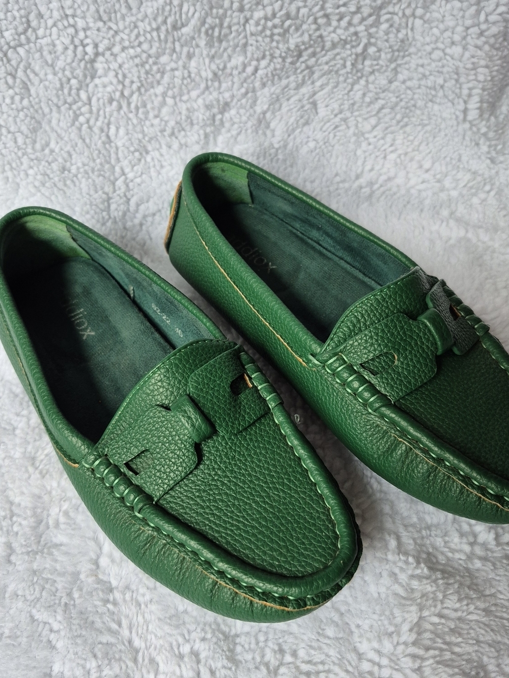 Green Penny Loafers Ladies Shoes Cushioned Insole